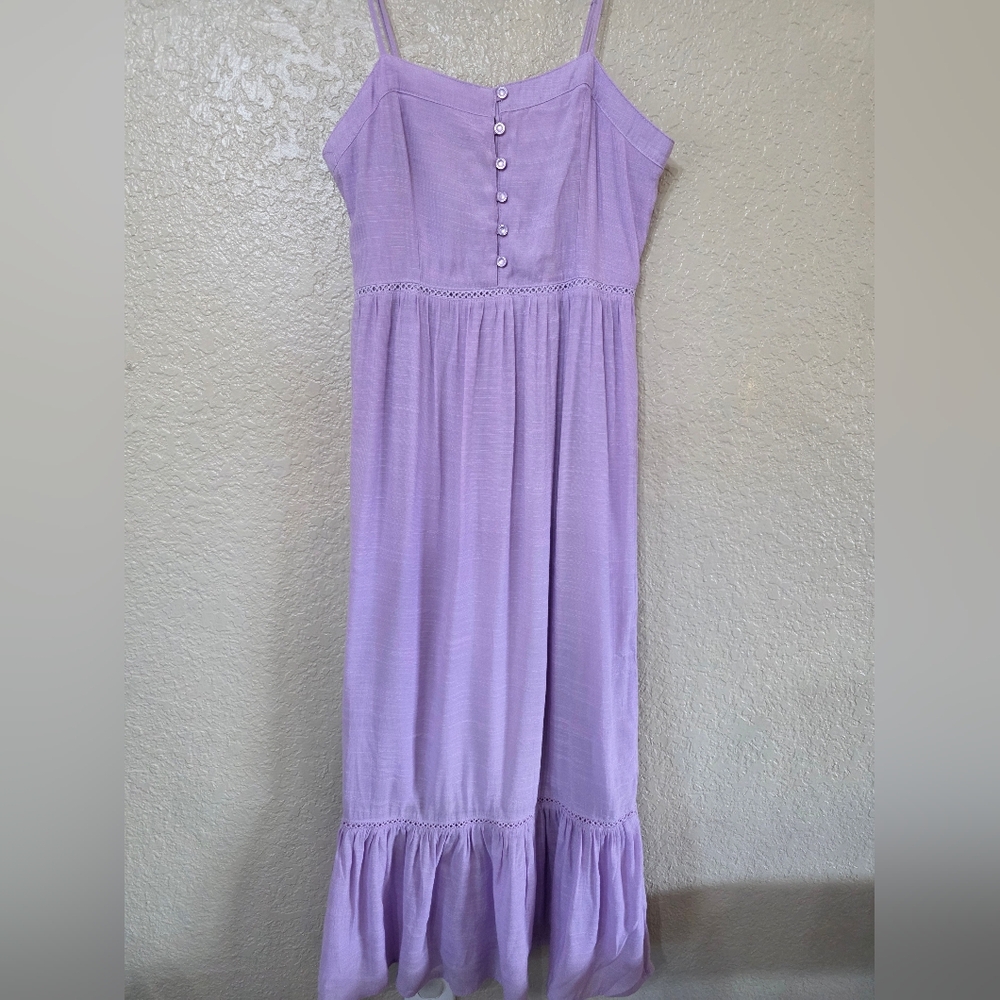 Love Tree Lilac Spaghetti Strap Dress With Buttons